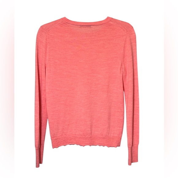 J. Crew 100% Merino Wool Coral Long Sleeve Light Weight Sweater Normcore Size M - Picture 2 of 7